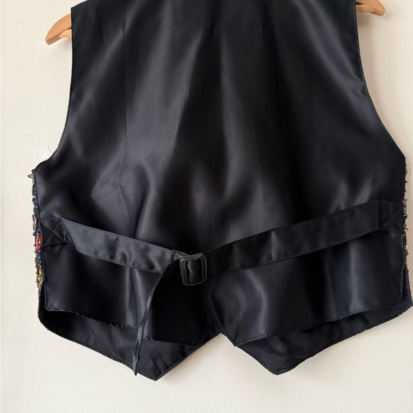 Vintage Hand Beaded Batik Vest Bird Floral Sequin Boho Folk Art to Wear Size M - Picture 7 of 14